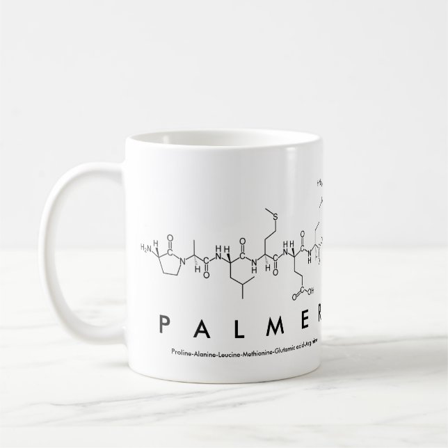 Mug Masse du nom du peptide Palmer (Gauche)