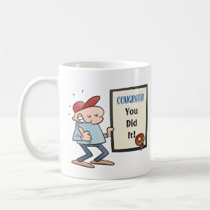 Mug Master's Degree Cute Cartoon Diplôme Nom de l'ann