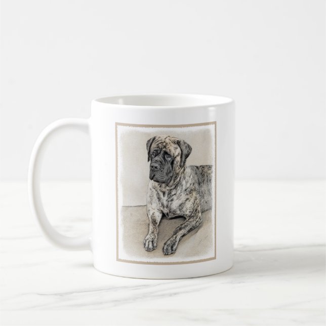 Mug Mastiff anglais (Brindle) Peinture - Chien Art (Gauche)
