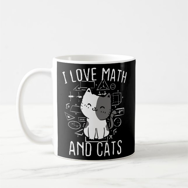 Mug Math Kitty Chat I Love Math And Cats Mathématiques (Gauche)