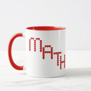 Mug Math Red Hearts Texte