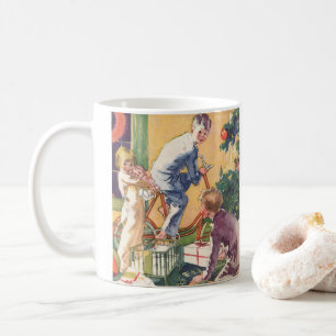 Mug Matin de Noël Vintage, Enfants avec Présents