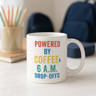 Mug matinal de retour à l'école; propulsé par