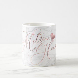 Mug Matron d'honneur/Marbre+Faux Rose Script or