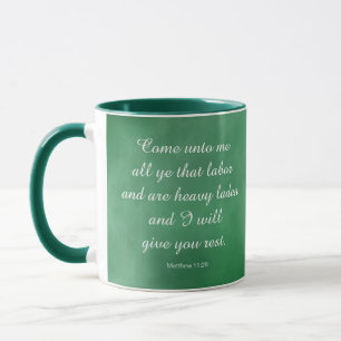 Mug Matthieu 11:28 Verset biblique pour le confort et