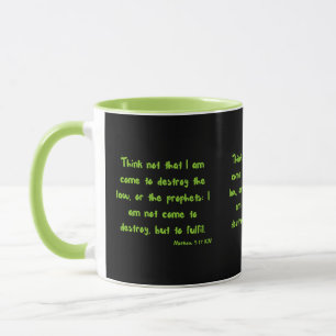 Mug Matthieu 5:17 KJV Bible Écriture à deux tons