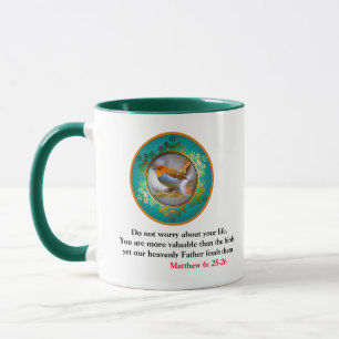 Mug Matthieu 6:25 Ne vous inquiétez pas de votre écr