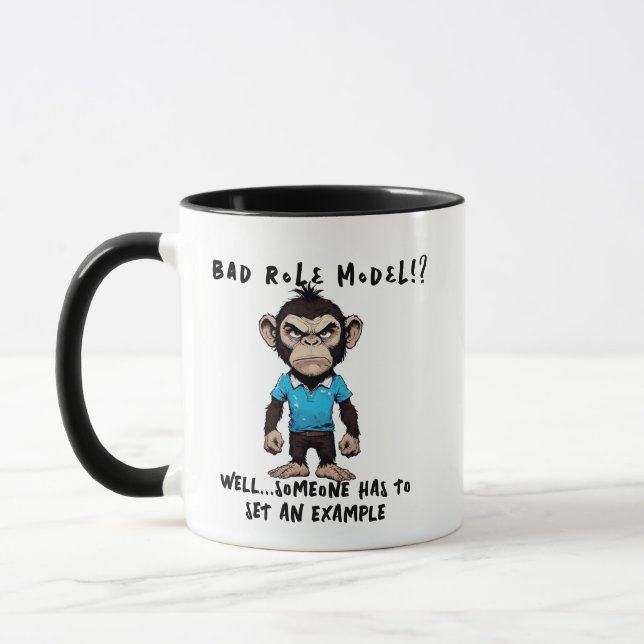 Mug Mauvais Humour de chimpanzé du modèle de rôle | Gr (Gauche)