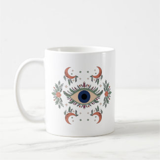 Mug Mauvais œil mystique et lune croissante céleste bl