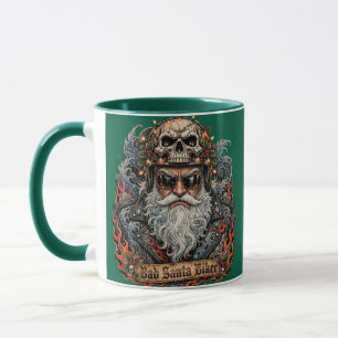 Mug Mauvais Père Noël Motard, Crâne de Père Noël Motar