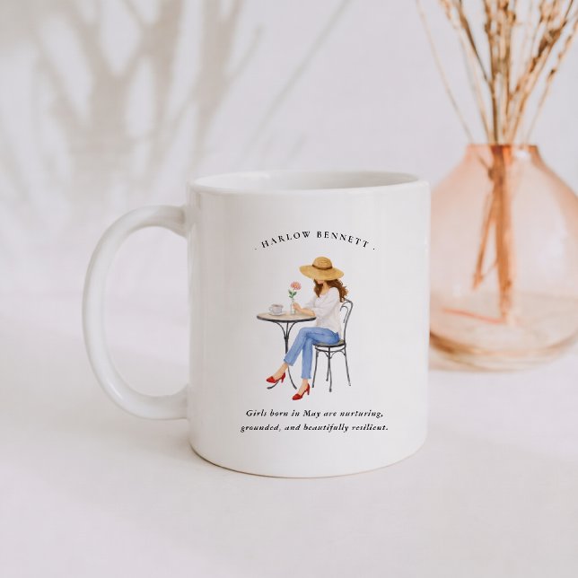 Mug May Birth Month Girl | Monogram  (Créateur téléchargé)