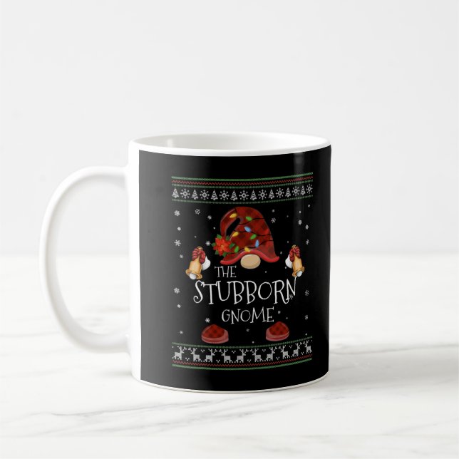 Mug mb Stubborn Gnome Buffalo Plaid Christmas Light Ug (Gauche)