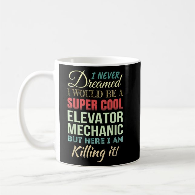 Mug Mécanicien d'ascenseur drôle (Gauche)
