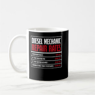 Mug Mécanicien diesel, Tarifs de réparation