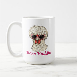 Mug Méchant poulet glamour en lunettes de soleil roses
