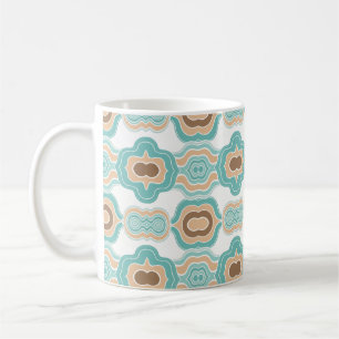 Mug Médaillon bleu/tan/marron coloré