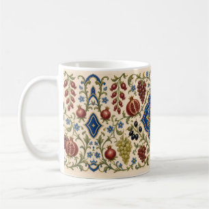 Mug Médaillon de grenade Iznik - Bleu et crème