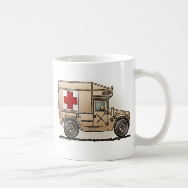 Mug Médecin militaire de Hummer d'ambulance (Droite)