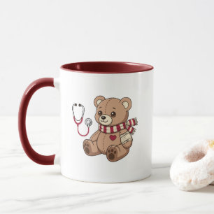 Mug Médecin Ours en Peluche Pédiatre Stéthoscope