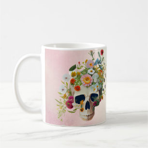 Mug médecin vintage anatomie crâne fleuriste