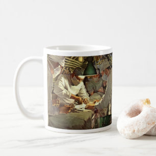 Mug Médecine Vintage, Médecins Effectuant une Chirurgi