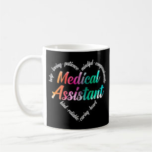 Mug Médicale Assistant Coeur Mot Cloud Aquarelle