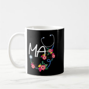 Mug Médicale Assistant Hôpital Stethoscope Floral Wrea
