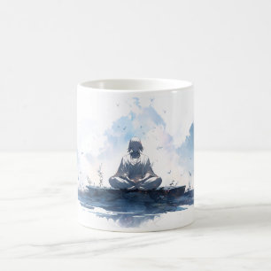 Mug Méditation, Et Paix En Style Caricature