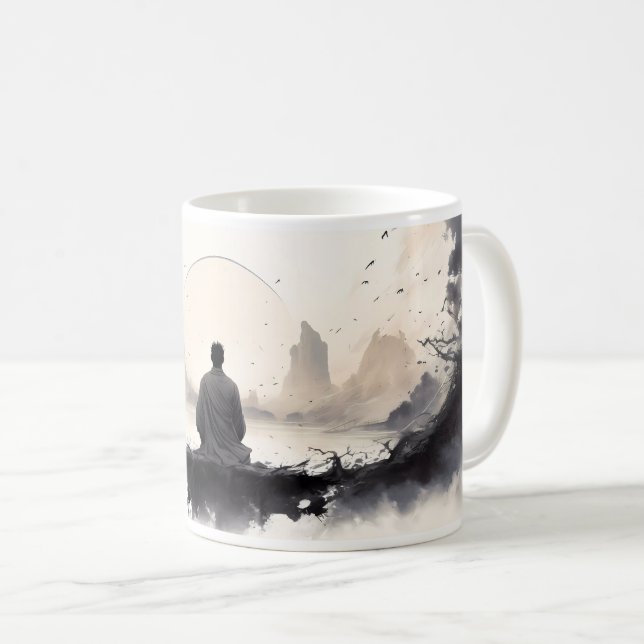 Mug Méditation, Paix Et Monde (Devant droit)