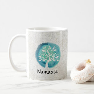 Mug Méditation Yoga Instructeur Elégant Aquarelle Arbr