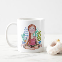 Méditer la fille avec les Plantes