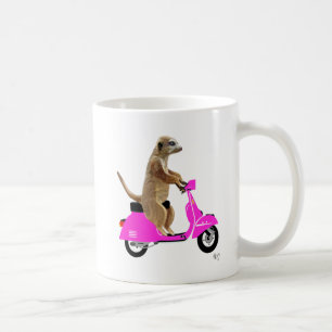 Mug Meerkat sur le vélomoteur de rose