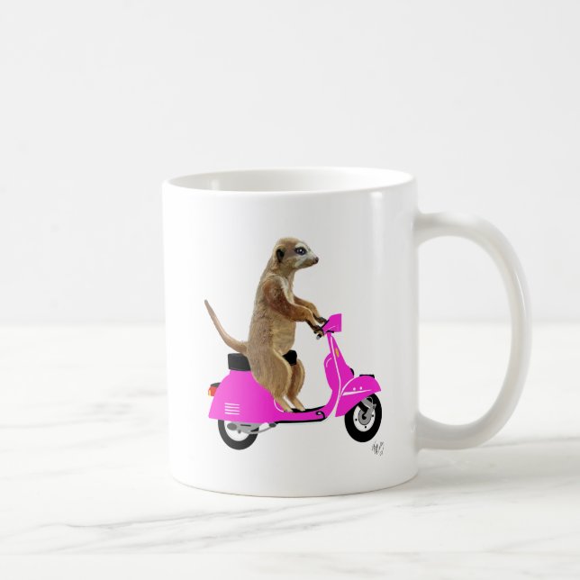 Mug Meerkat sur Pink Moped (Droite)