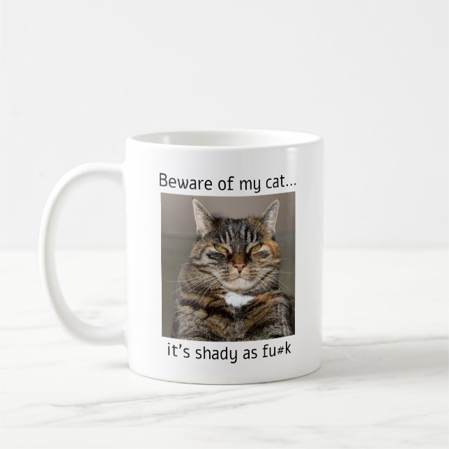 Mug Méfiez-vous de My Cat Funny Rude (Gauche)