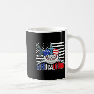 Mug Mégalodon américain drôle du 4 juillet Mérica Requ