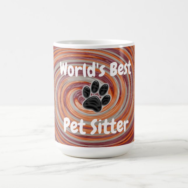 Mug Meilleur Animaux de compagnie Sitter Empreinte de  (Centre)
