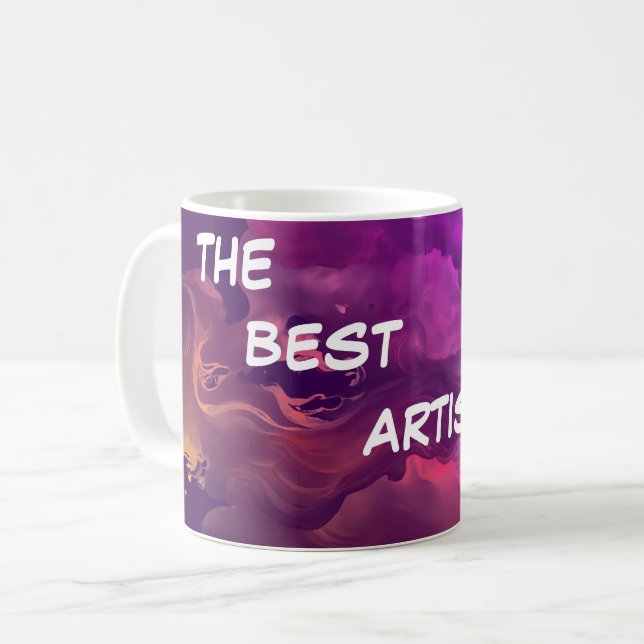 Mug Meilleur artiste jamais velours aquarelle (Devant gauche)