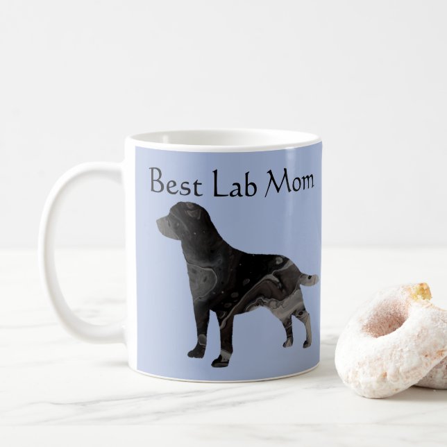 Mug Meilleur Black Lab Maman Personnaliser de la pâte  (Avec donut)
