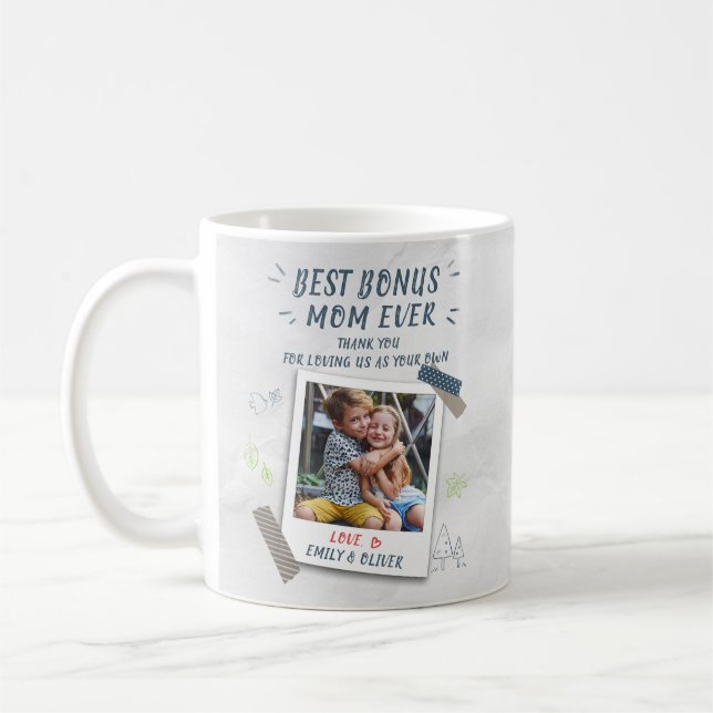 Mug Meilleur Bonus Maman Fête des mères StepMom Photo (Gauche)