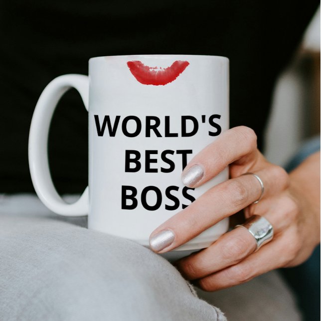 Mug Meilleur cadeau Boss Lipstick du monde pour elle (World's Best Boss Mug - Gift for Boss Lady)