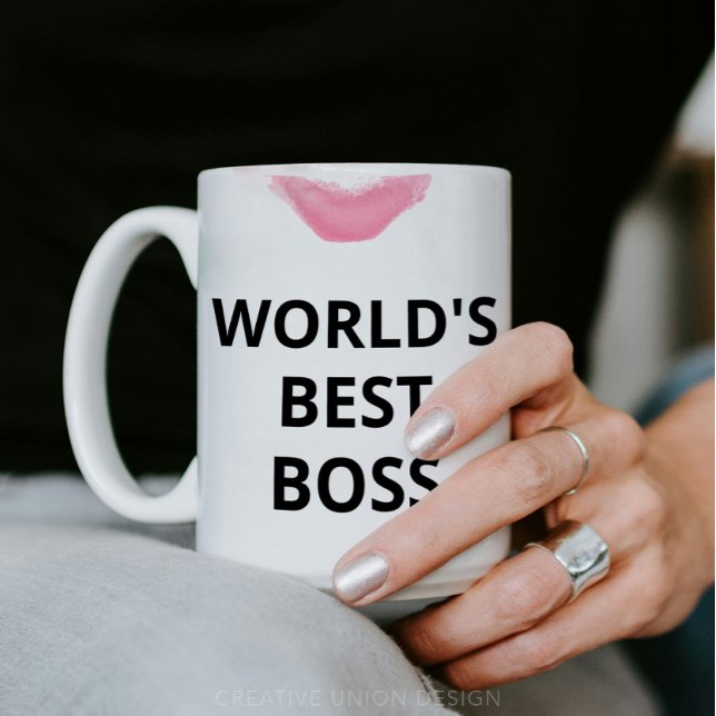 Mug Meilleur cadeau Boss Lipstick du monde pour elle (World's Best Boss Mug - Gift for Boss Lady)