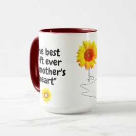 Mug Meilleur cadeau de maman (Citation, monogramme et 