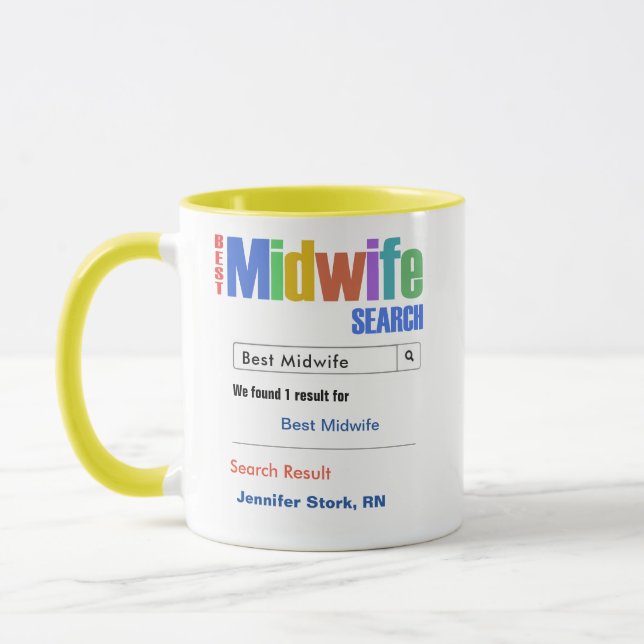 Mug Meilleur cadeau de sage-femme sur mesure (Gauche)