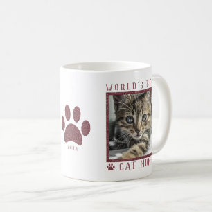 Mug Meilleur Chat au monde Maman Rose Parties scintill