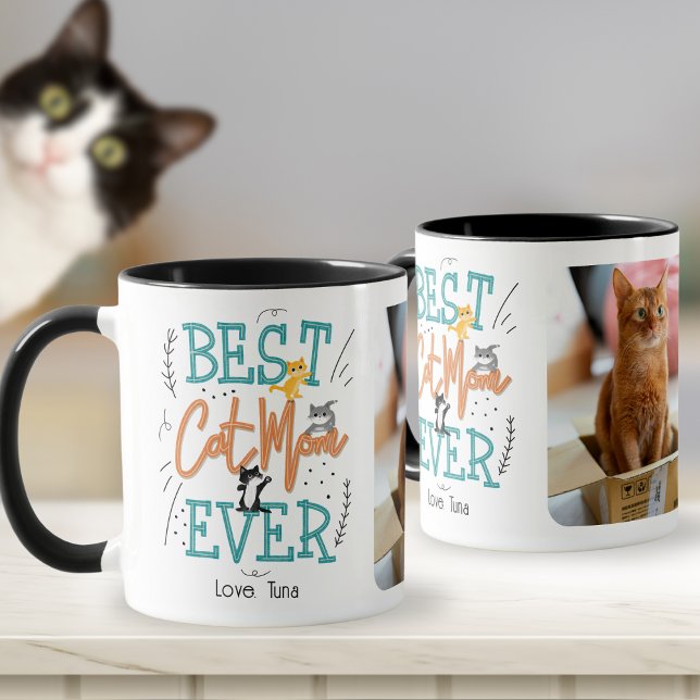 Mug Meilleur Chat Maman Ever 1 Photo Fête des mères (Créateur téléchargé)