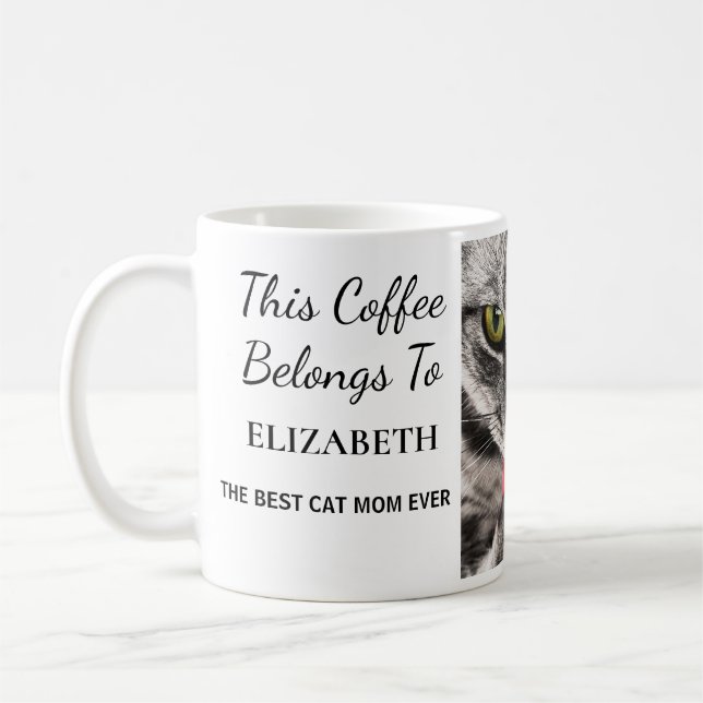 Mug Meilleur Chat Maman Jamais Personnalisé Photo (Gauche)