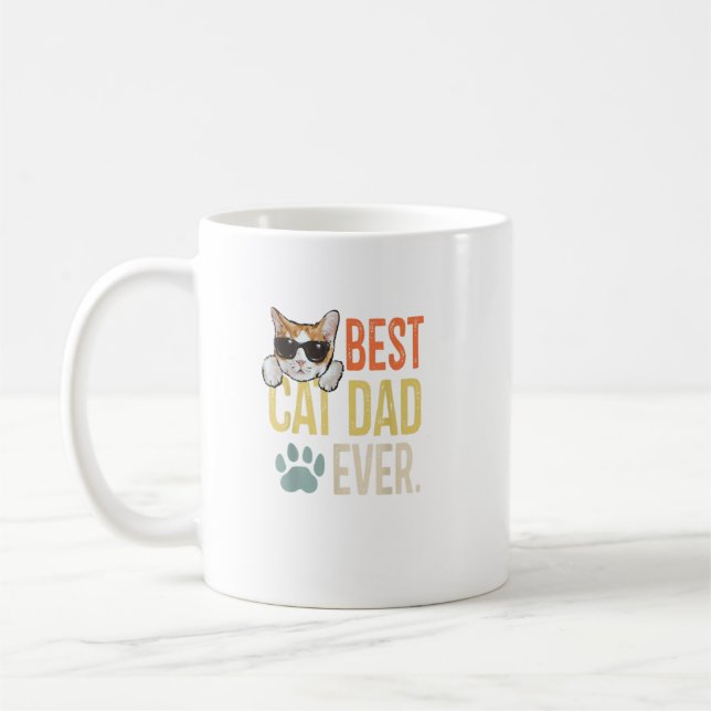 Mug Meilleur Chat Papa Jamais Drôle Rétro Amoureux de  (Gauche)