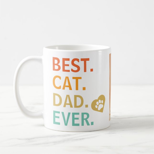 Mug Meilleur Chat Papa Jamais Personnalisé Photo Café  (Gauche)