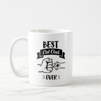 Mug Meilleur Chat Papa Jamais Poing & Paw Bump Citatio