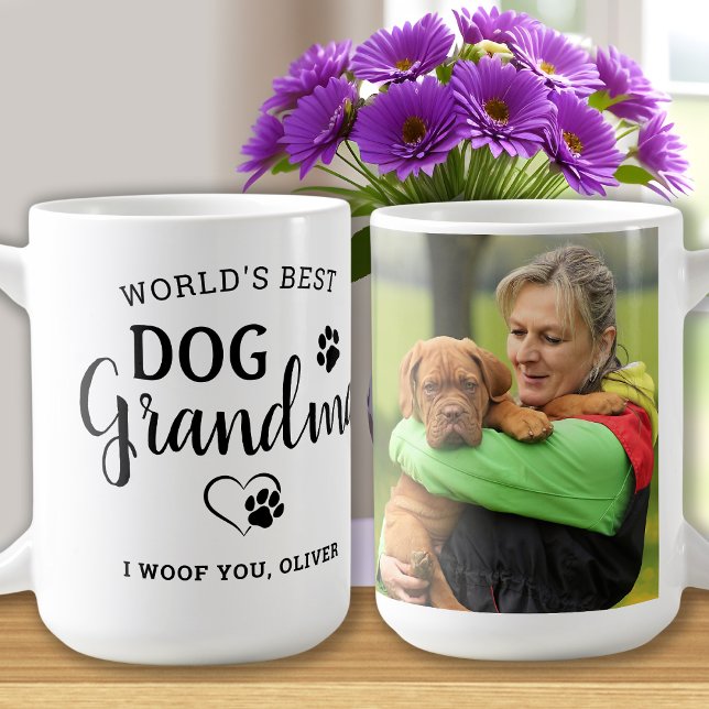 Mug Meilleur chien Grandma mignonne Personnalisé Photo (Créateur téléchargé)